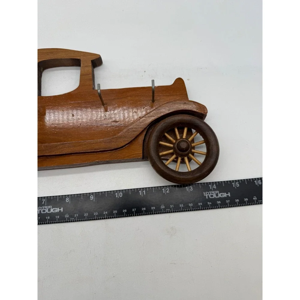 Vintage Wooden Antique Truck Wall Key Rack 5 Hook Entryway Organizer